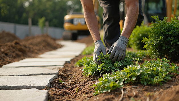 Pfanzarbeiten als Teil der Gartengestaltung